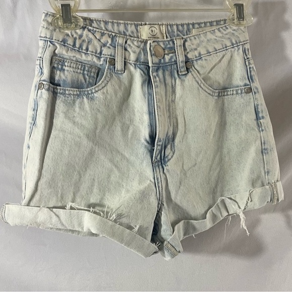 91 Cotton On Acid Wash High Flashback Denim Shorts size 2 Small Trendy designer - Picture 2 of 16